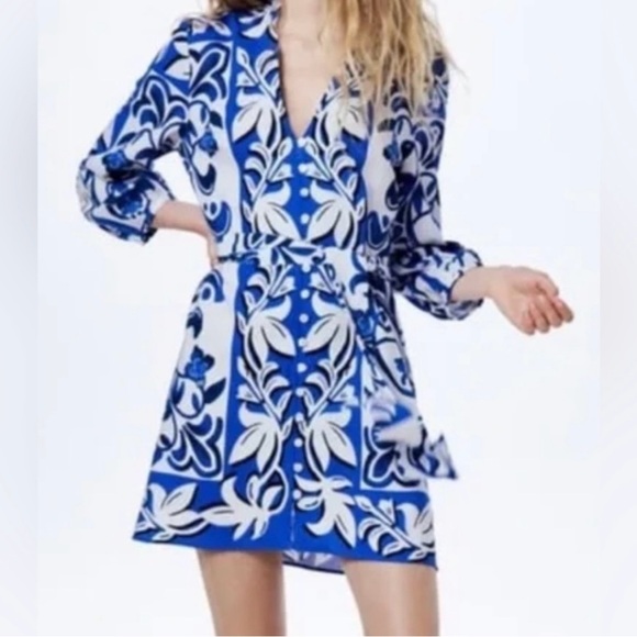 Zara Linen Style Shirt Dress - Picture 2 of 7